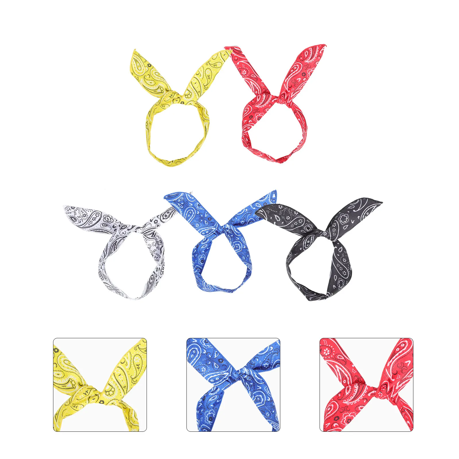 5Pcs Bunny Ear Wire Headbands for Women Paisley Printed Stylish Twisted Bow Hairbands Fashion Hair Accessories Photo Props Party
5Pcs Bunny Ear Wire Headbands for Women Paisley Printed Stylish Twisted Bow Hairbands Fashion Hair Accessories Photo Props Party