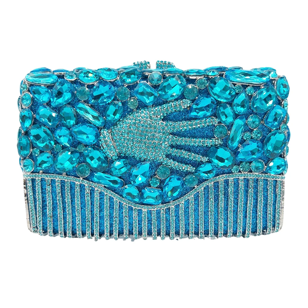 Sky Blue Rhinestone Hand Evening Bag For Luxury Women Crystal Cluch Purses Lady Party Wedding Diamond Clutches Dinner Handbags
Sky Blue Rhinestone Hand Evening Bag For Luxury Women Crystal Cluch Purses Lady Party Wedding Diamond Clutches Dinner Handbags