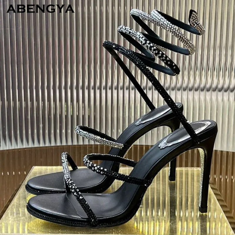 Summer Shinny Gold High Heels Sandals Woman Rhinestone Ankle Snake Strap Party Prom Shoes Crystal Party Wedding Shoes For Women
Summer Shinny Gold High Heels Sandals Woman Rhinestone Ankle Snake Strap Party Prom Shoes Crystal Party Wedding Shoes For Women