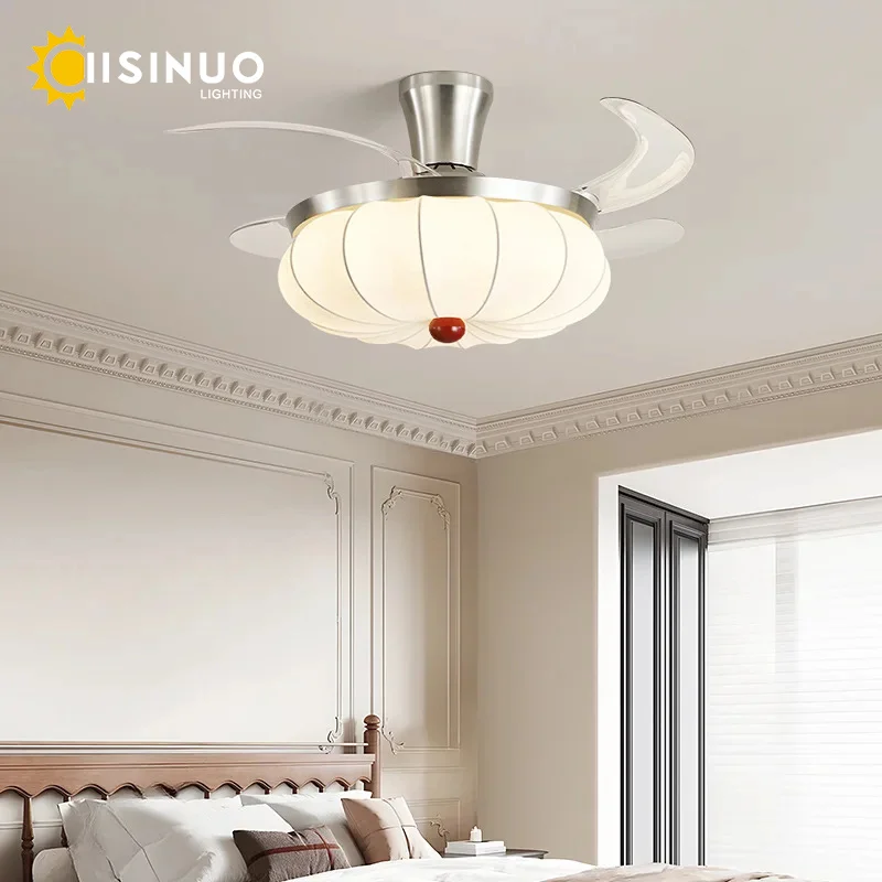 42" Lantern Ceiling Fan Light 100W LED Retractable Blades Pumpkin Fabric Shade Fan Lamp Remote Control 3-Color Dimmable for Home
42" Lantern Ceiling Fan Light 100W LED Retractable Blades Pumpkin Fabric Shade Fan Lamp Remote Control 3-Color Dimmable for Home
