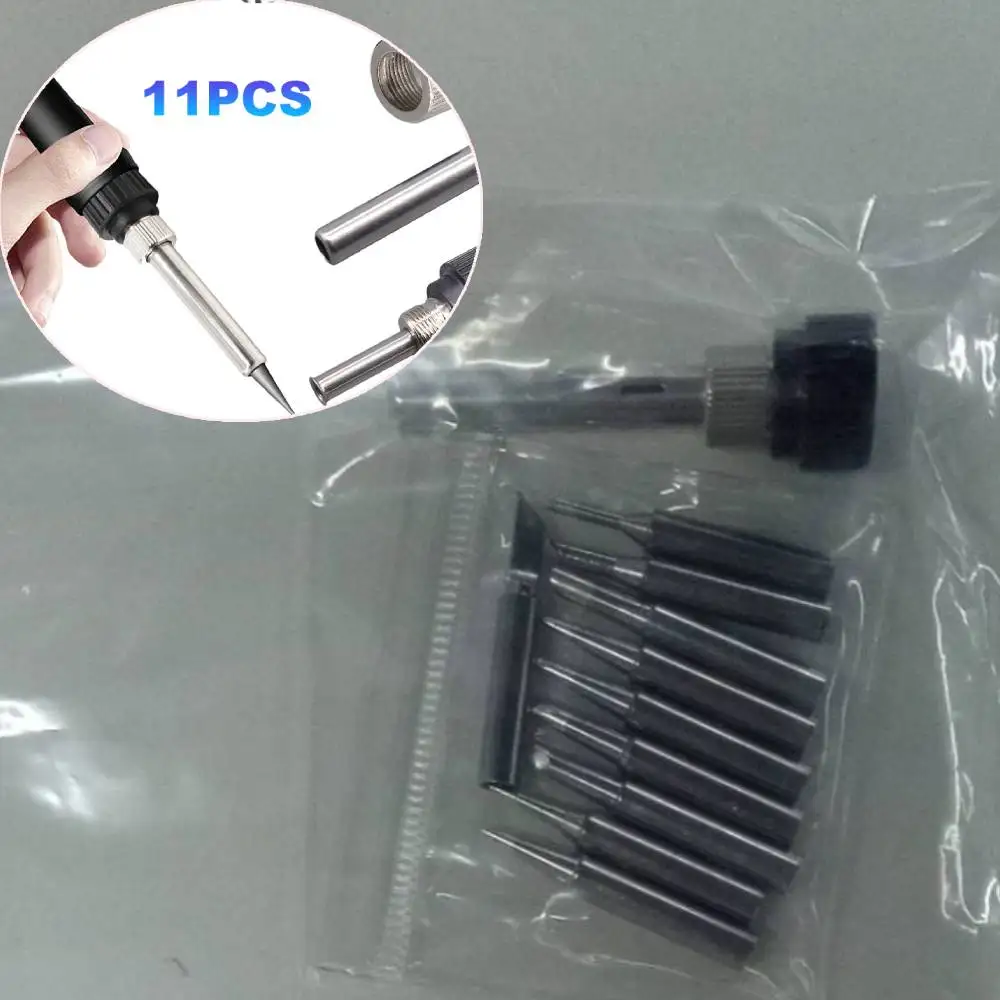 11 Pcs Soldering Iron Tips W/ Welding Sleeve 900M Lead-Free Replaceable Soldering Tip Welding Tips Head Welding Station Tools
11 Pcs Soldering Iron Tips W/ Welding Sleeve 900M Lead-Free Replaceable Soldering Tip Welding Tips Head Welding Station Tools
