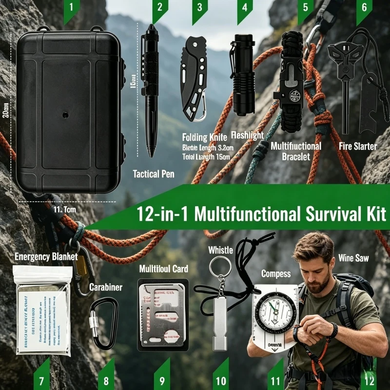 Outdoor Camping Hiking First Aid Kit Professional Car Survival Emergency Gear SOS Wilderness Adventure Emergency Supplies Daily
Outdoor Camping Hiking First Aid Kit Professional Car Survival Emergency Gear SOS Wilderness Adventure Emergency Supplies Daily