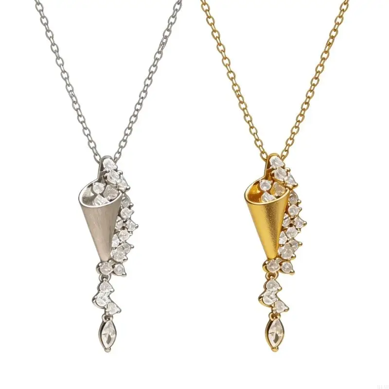 91AF Elegant Funnel Necklace Silver Gold Pendant Neckchain Jewelry With Adjustable Chain For Women
91AF Elegant Funnel Necklace Silver Gold Pendant Neckchain Jewelry With Adjustable Chain For Women