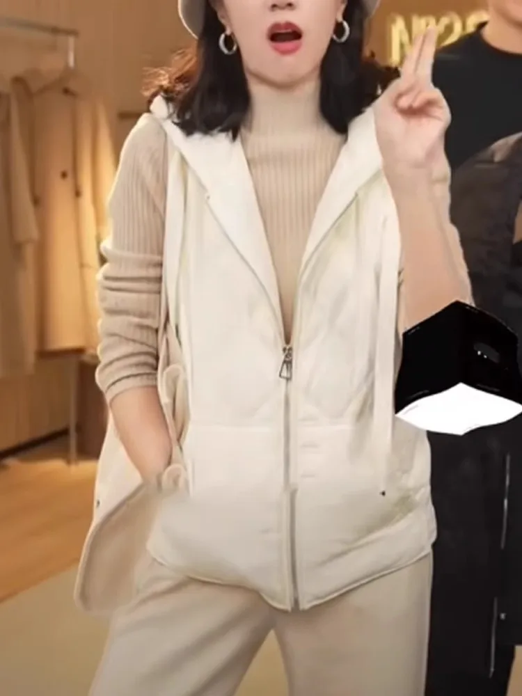 Chic Casual Warm Zipper Design Vest Top Layering Versatile Autumn Winter New Sle Commute Sle Pure Color Hooded Jaet
Chic Casual Warm Zipper Design Vest Top Layering Versatile Autumn Winter New Sle Commute Sle Pure Color Hooded Jaet