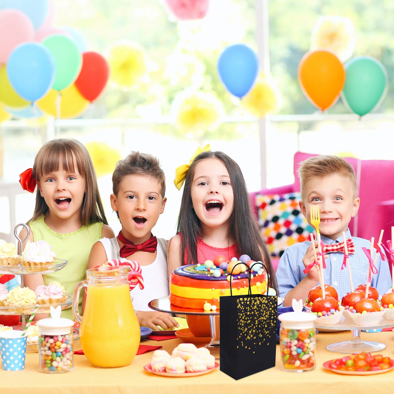 12 шт. Элегантные черные подарочные пакеты из бронзированной бумаги, вместительные складные сумки-тоут для вечеринок, свадеб и мероприятий
12 шт. Элегантные черные подарочные пакеты из бронзированной бумаги, вместительные складные сумки-тоут для вечеринок, свадеб и мероприятий