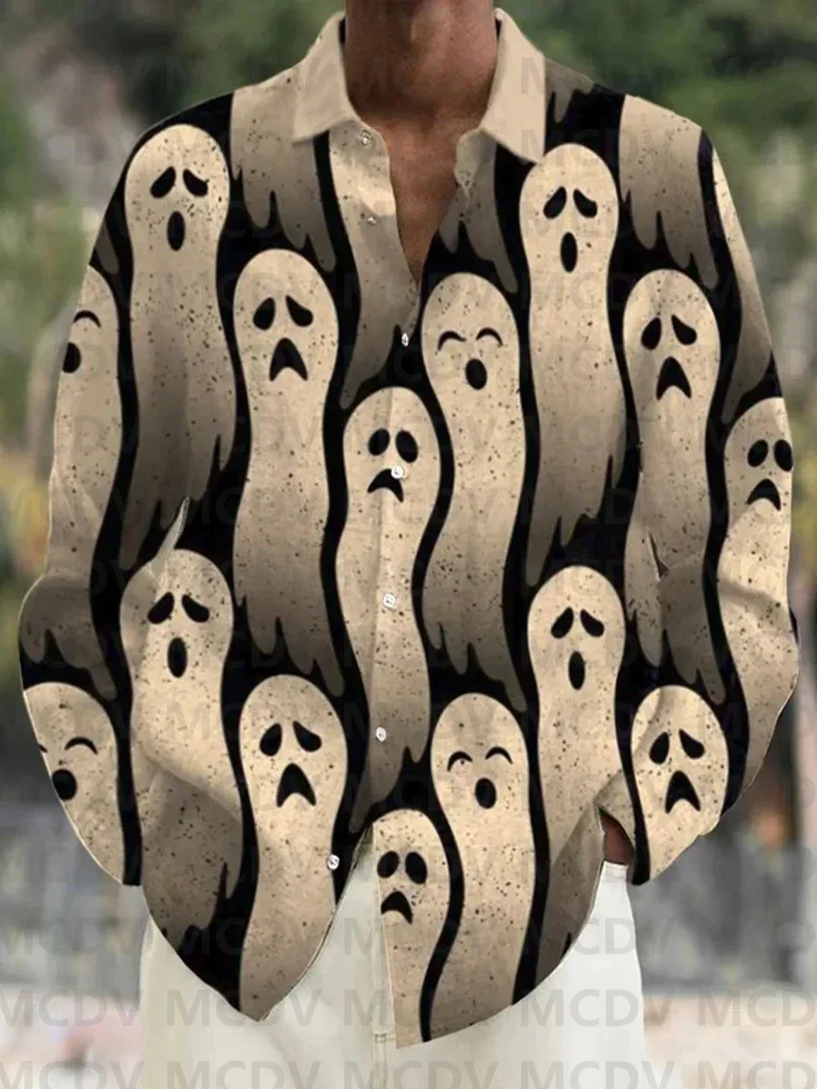 Men's Halloween Spooky Ghost 3D Printed Casual Long Sleeved Shirt Button Down Shirts Spring Mens Casual Lapel Shirt
Men's Halloween Spooky Ghost 3D Printed Casual Long Sleeved Shirt Button Down Shirts Spring Mens Casual Lapel Shirt