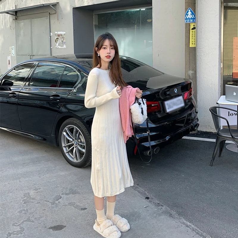 Women's Dress Autumn Long Sleeve Knit Long Dress Women Casual Long Sweater Dresses Vestidos De Mujer
Women's Dress Autumn Long Sleeve Knit Long Dress Women Casual Long Sweater Dresses Vestidos De Mujer