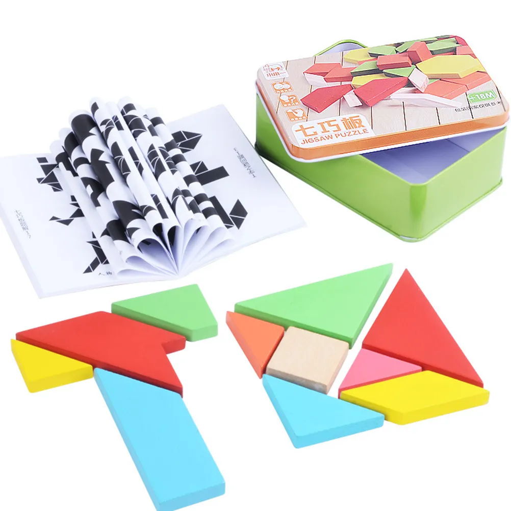 Wooden Jigsaw Tangram Creative Educational Puzzle Box Large Size Wood Tangram Iron Boxed Early Learning Kids Playing Funny Shape
Wooden Jigsaw Tangram Creative Educational Puzzle Box Large Size Wood Tangram Iron Boxed Early Learning Kids Playing Funny Shape
