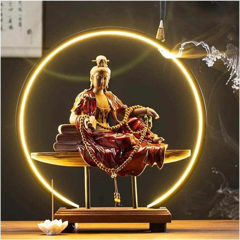 Reflux Incense Burner with LED Light, Waterfall Smoke Effect, Long Burning Stick Holder for Home, Living Room
Reflux Incense Burner with LED Light, Waterfall Smoke Effect, Long Burning Stick Holder for Home, Living Room