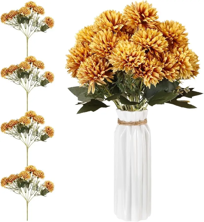 24 Heads Artificial Chrysanthemums Flowers Bouquets Silk Chrysanthemum Ball Mum Artificial Mums for Outdoors Faux Silk Ball Flow
24 Heads Artificial Chrysanthemums Flowers Bouquets Silk Chrysanthemum Ball Mum Artificial Mums for Outdoors Faux Silk Ball Flow