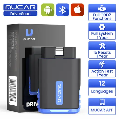 MUCAR Driverscan OBD2 Scanner Full System Car Diagnostic Tools 15 Reset Bidirectional Control Function MUCAR Car Code Reader
