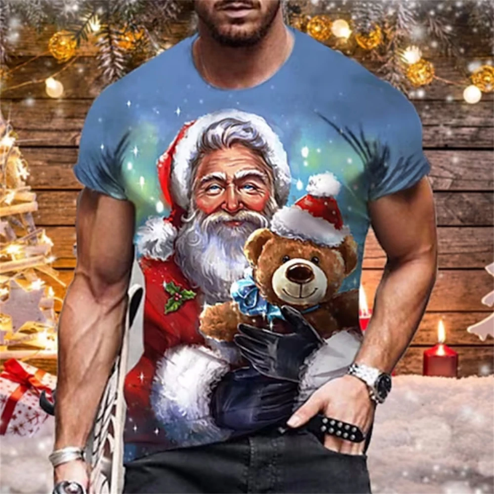 Men's Summer Christmas 3d Printed T-Shirts Crew Neck Short Sleeve Santa Claus Holiday Casual Loose Regular Fit Clothing For Men 
Men's Summer Christmas 3d Printed T-Shirts Crew Neck Short Sleeve Santa Claus Holiday Casual Loose Regular Fit Clothing For Men