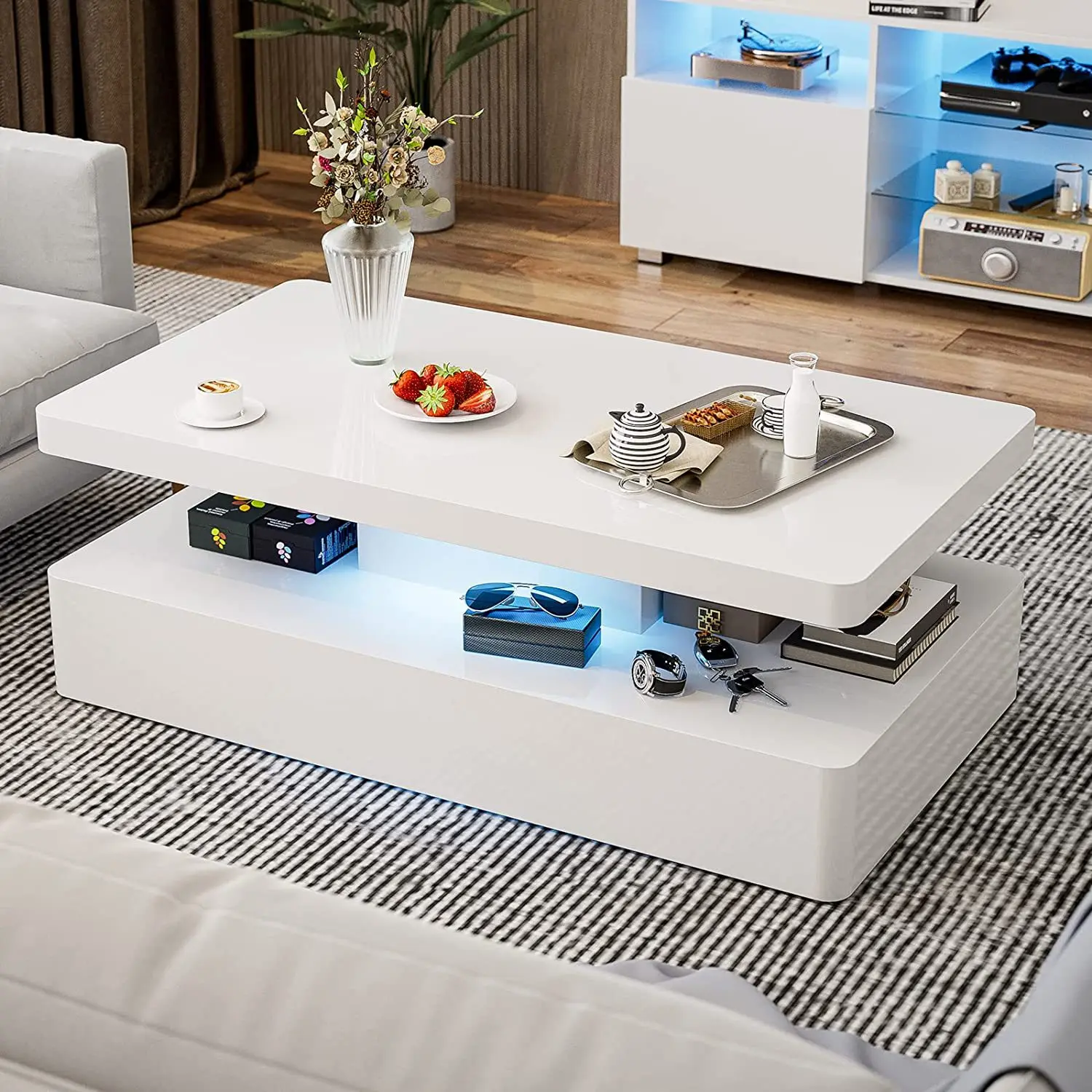 !@Creative Light Luxury LED Light Coffee Table for Home Use, Living Room Lighting Atmosphere Storage Coffee Table
!@Creative Light Luxury LED Light Coffee Table for Home Use, Living Room Lighting Atmosphere Storage Coffee Table