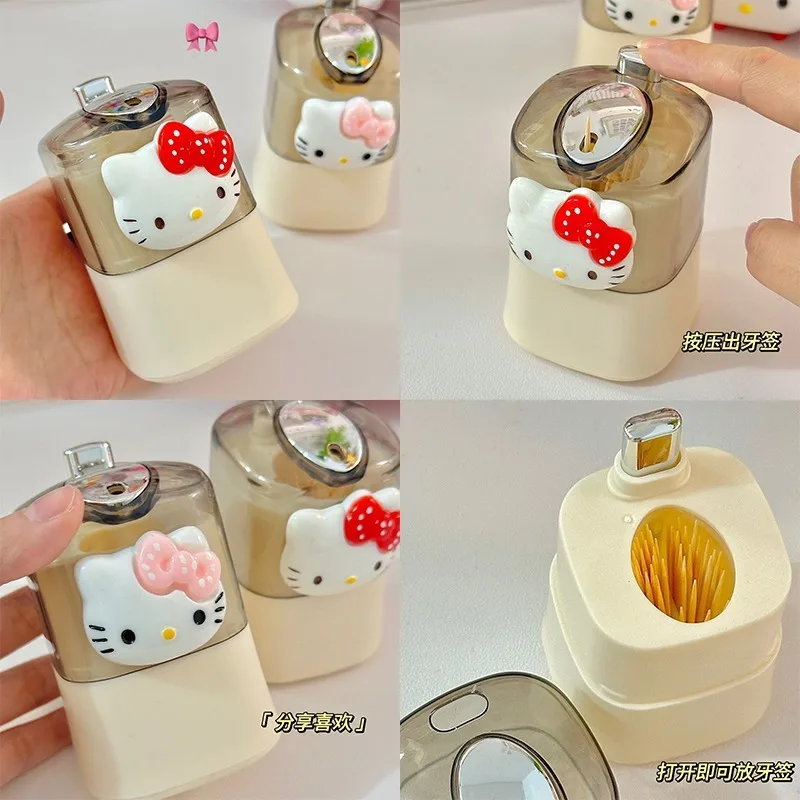 Автоматический держатель для зубочисток Hello Kitty, контейнер для домашнего аниме, настольный ящик для хранения зубочисток, диспенсер для зубочисток, домашний декор
Автоматический держатель для зубочисток Hello Kitty, контейнер для домашнего аниме, настольный ящик для хранения зубочисток, диспенсер для зубочисток, домашний декор