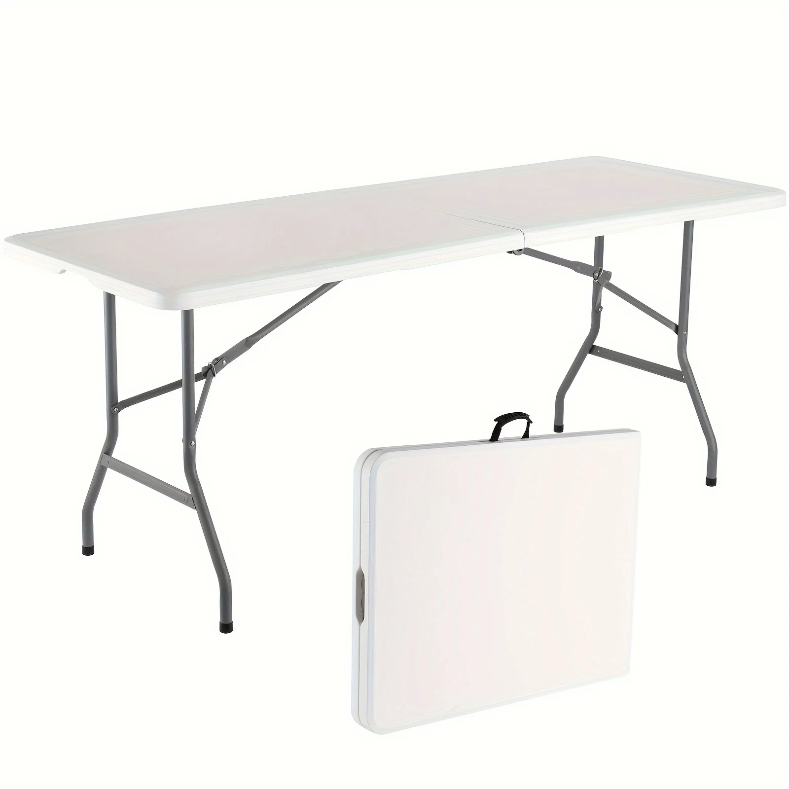 4 FT/6 FT Folding Table - Portable Rectangular Table With Handle & Secure Locks, Sturdy White Surface Banquet Table For Indoor & Outdoor Events
4 FT/6 FT Folding Table - Portable Rectangular Table With Handle & Secure Locks, Sturdy White Surface Banquet Table For Indoor & Outdoor Events