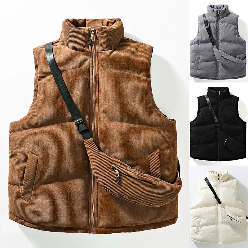 Couple's Corduroy Backpack Vest Set for Autumn & Winter Korean Solid Stand Collar Vest Fashion Sleeveless Mens Jacket VT-308
Couple's Corduroy Backpack Vest Set for Autumn & Winter Korean Solid Stand Collar Vest Fashion Sleeveless Mens Jacket VT-308