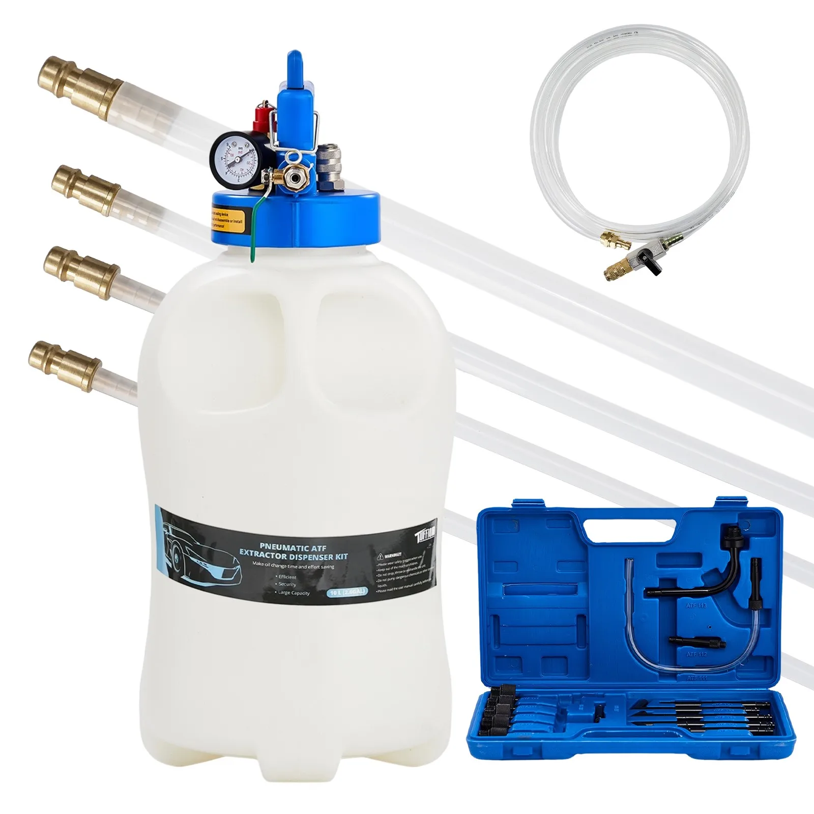 10L Pneumatic Transmission Fluid Pump Adapter System for ATF Service Blue
10L Pneumatic Transmission Fluid Pump Adapter System for ATF Service Blue