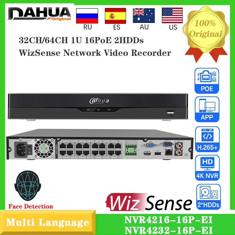 Original Dahua NVR4232-16P-EI 32 Channel Network Video Recorder 16PoE Mobile Phone Access H.265+ Face Recognition SMD Plus NVR
Original Dahua NVR4232-16P-EI 32 Channel Network Video Recorder 16PoE Mobile Phone Access H.265+ Face Recognition SMD Plus NVR