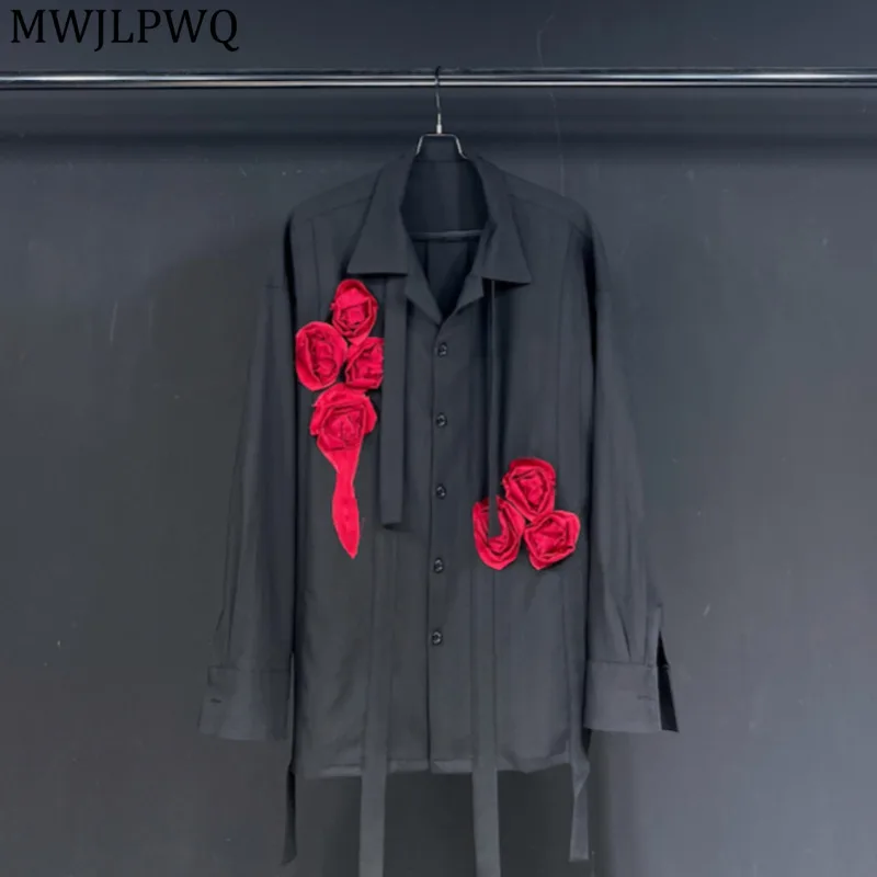 MWJLPWQ Red Three-Dimensional Flower Collar Design Shirt Male High Street Lapel Lace Up Design Fashion Elegant Tops Tide 11653
MWJLPWQ Red Three-Dimensional Flower Collar Design Shirt Male High Street Lapel Lace Up Design Fashion Elegant Tops Tide 11653