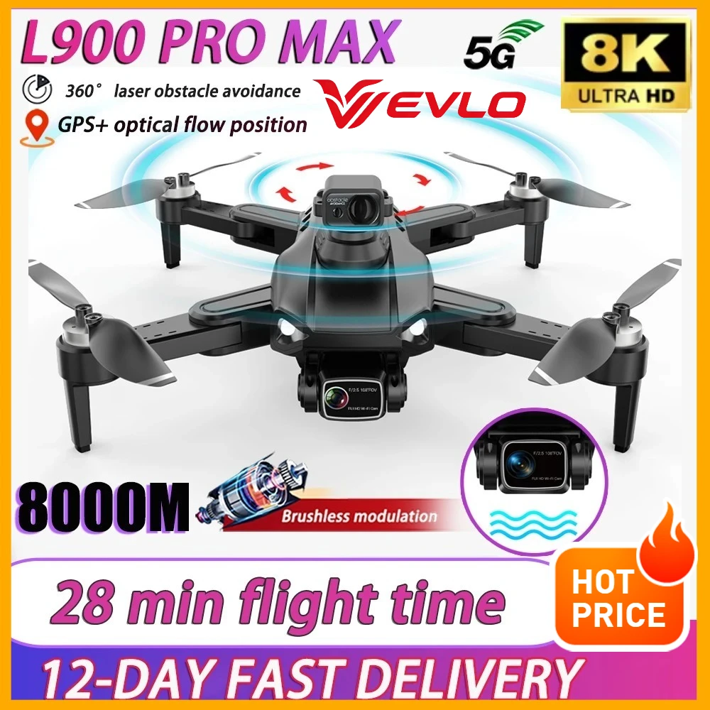 VEVLO 2026 New L900 Max 4K Camera WiFi Brushless 360° Obstacle Avoidance Optical Flow FPV RC Quadcopter Children's Day Gift VR
VEVLO 2026 New L900 Max 4K Camera WiFi Brushless 360° Obstacle Avoidance Optical Flow FPV RC Quadcopter Children's Day Gift VR