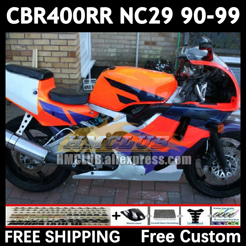OEM Bodys For HONDA CBR400 CBR 400 RR 400RR orange blue 1990 1991 1992 1993 1994 105No.54 CBR400RR NC29 95 96 97 98 99 Fairing
OEM Bodys For HONDA CBR400 CBR 400 RR 400RR orange blue 1990 1991 1992 1993 1994 105No.54 CBR400RR NC29 95 96 97 98 99 Fairing