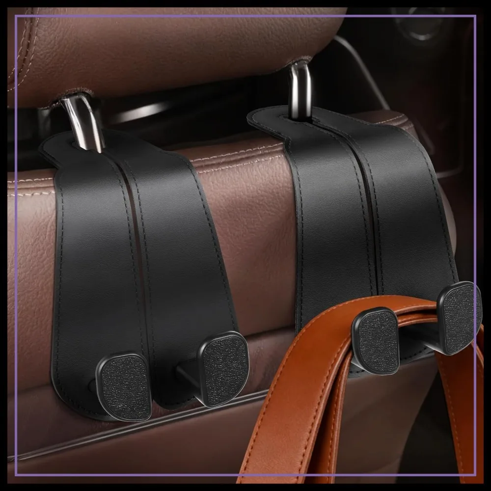 Extra Wide Car Seat Back Hooks, Premium Stitched Leather Headrest Hangers with Wide Slot Structure, Universal for Any-Width Purses, Handbags, Bags (2 Pack)
Extra Wide Car Seat Back Hooks, Premium Stitched Leather Headrest Hangers with Wide Slot Structure, Universal for Any-Width Purses, Handbags, Bags (2 Pack)