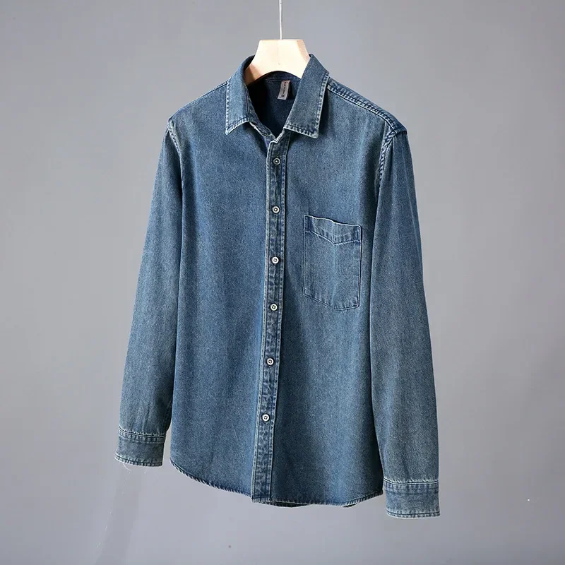 Синяя джинсовая рубашка с длинным рукавом в американском стиле ретро, мужская весенне-осенняя повседневная рабочая одежда, свободные джинсовые рубашки с верхним карманом и лацканами, мужская ковбойская рубашка
Синяя джинсовая рубашка с длинным рукавом в американском стиле ретро, мужская весенне-осенняя повседневная рабочая одежда, свободные джинсовые рубашки с верхним карманом и лацканами, мужская ковбойская рубашка