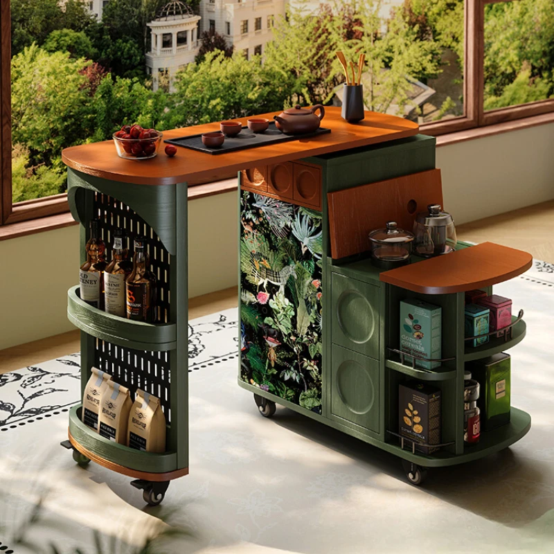 French retro removable tea table antique rotating tea table solid wood mobile tea table side cabinet universal wheel
French retro removable tea table antique rotating tea table solid wood mobile tea table side cabinet universal wheel