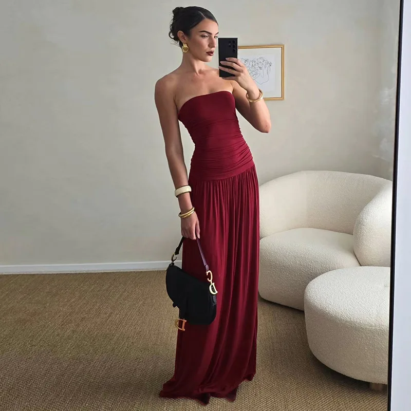Summer New Women's Clothing Tube Top One-word Collar Sleeveless Off-the-shoulder Loose Dress Wholesale 2025 European American
Summer New Women's Clothing Tube Top One-word Collar Sleeveless Off-the-shoulder Loose Dress Wholesale 2025 European American