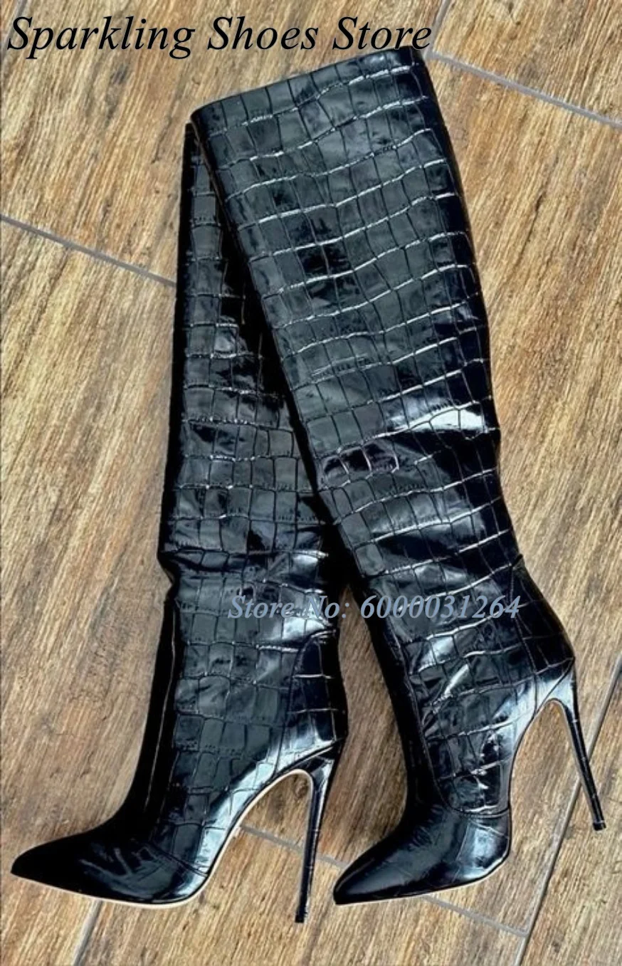 Сапоги в британском стиле с крокодиловым узором, офисные женские сапоги до колена на шпильке, осенне-зимние женские роскошные туфли без шнуровки на каблуке 2026
Сапоги в британском стиле с крокодиловым узором, офисные женские сапоги до колена на шпильке, осенне-зимние женские роскошные туфли без шнуровки на каблуке 2026