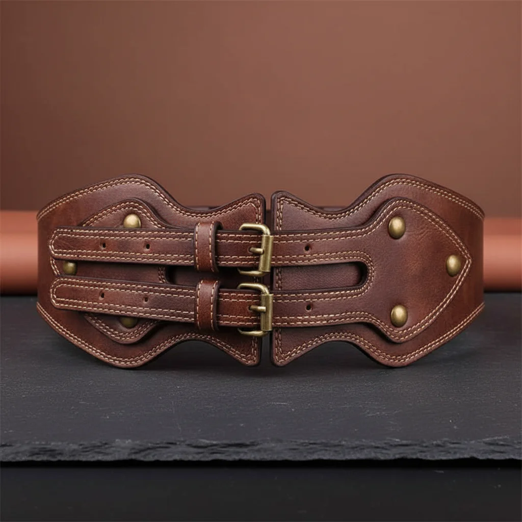 Women Wide Belt Crazy Horse Leather Double Prong Buckle Adjustable Strap for Casual Work Party
Women Wide Belt Crazy Horse Leather Double Prong Buckle Adjustable Strap for Casual Work Party