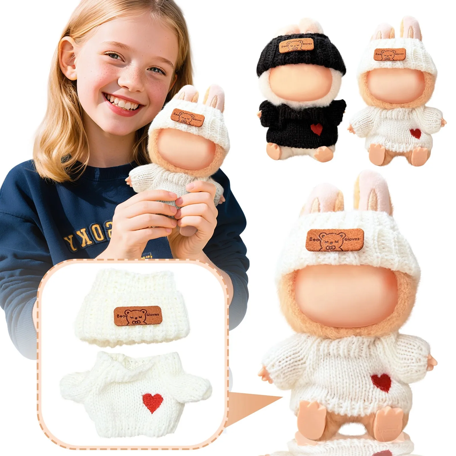 For Labubu Doll Cute Bear Hat And Party Doll Costume, Universal Doll Costume, Full Of Love, Labubu Sweater Set, Just The Clothes
For Labubu Doll Cute Bear Hat And Party Doll Costume, Universal Doll Costume, Full Of Love, Labubu Sweater Set, Just The Clothes