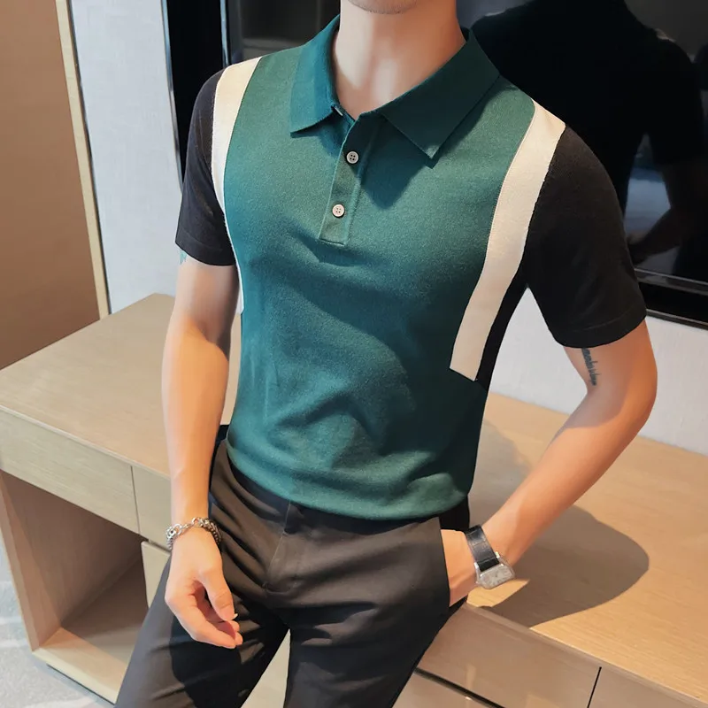 2024 New Men's Color Contrast Casual Lapel T-shirt Slim Stretch Men's Knitted T Shirt
2024 New Men's Color Contrast Casual Lapel T-shirt Slim Stretch Men's Knitted T Shirt
