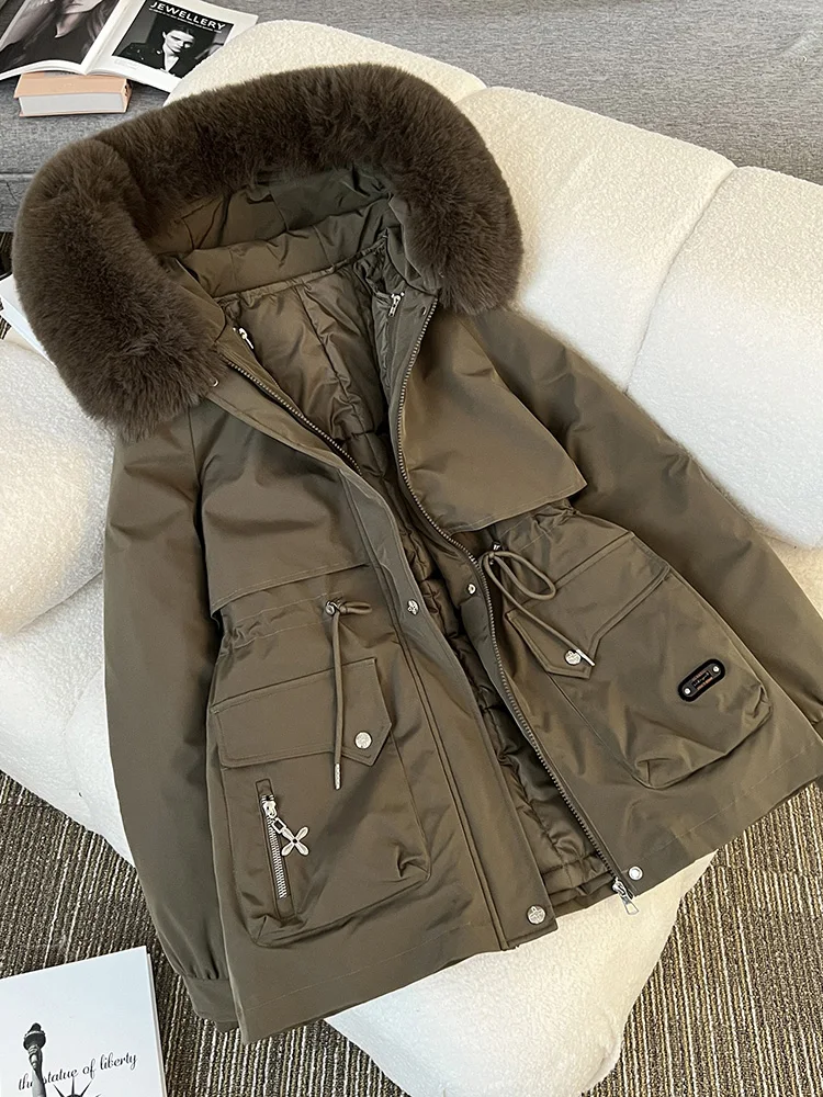 Detachable Three-Ways Wear New Parka Cotton Jacket Women Fur Collar Thickened Loose Cotton Coat Winter Outerwear Coat
Detachable Three-Ways Wear New Parka Cotton Jacket Women Fur Collar Thickened Loose Cotton Coat Winter Outerwear Coat