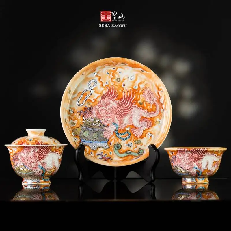 Hand-Painted Aluminous Red Underglaze Flying Pixiu Cup, Jingdezhen Handmade Ceramic Tea Set Gaiwan
Hand-Painted Aluminous Red Underglaze Flying Pixiu Cup, Jingdezhen Handmade Ceramic Tea Set Gaiwan