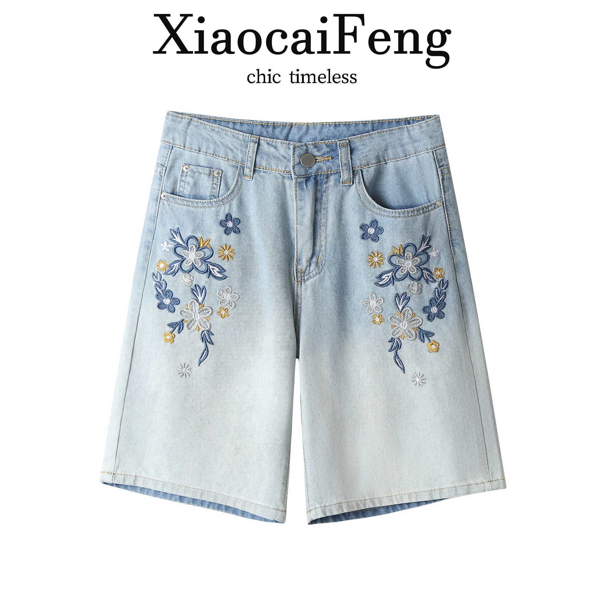 High Waist Embroidered Denim Shorts Women's Summer Casual Wide Leg Slimming A-Line Hot Pants Trendy Machine Embroidery Jeans
High Waist Embroidered Denim Shorts Women's Summer Casual Wide Leg Slimming A-Line Hot Pants Trendy Machine Embroidery Jeans
