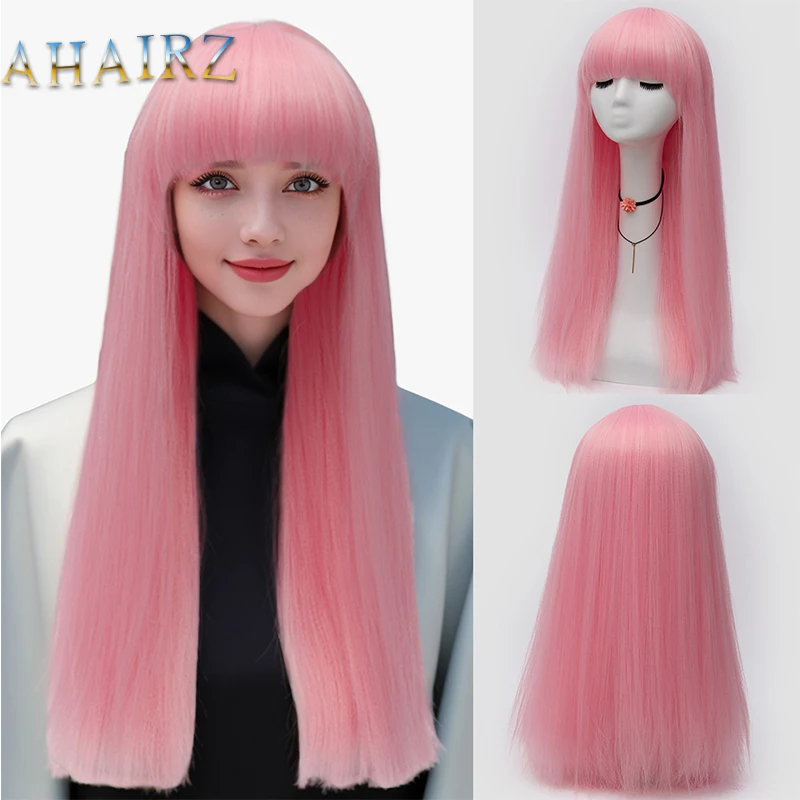 Women's Synthetic Long Straight Pink Wig with Bangs For Lady Daily Cosplay Lolita Party Wear High Tempreture Fiber
Women's Synthetic Long Straight Pink Wig with Bangs For Lady Daily Cosplay Lolita Party Wear High Tempreture Fiber