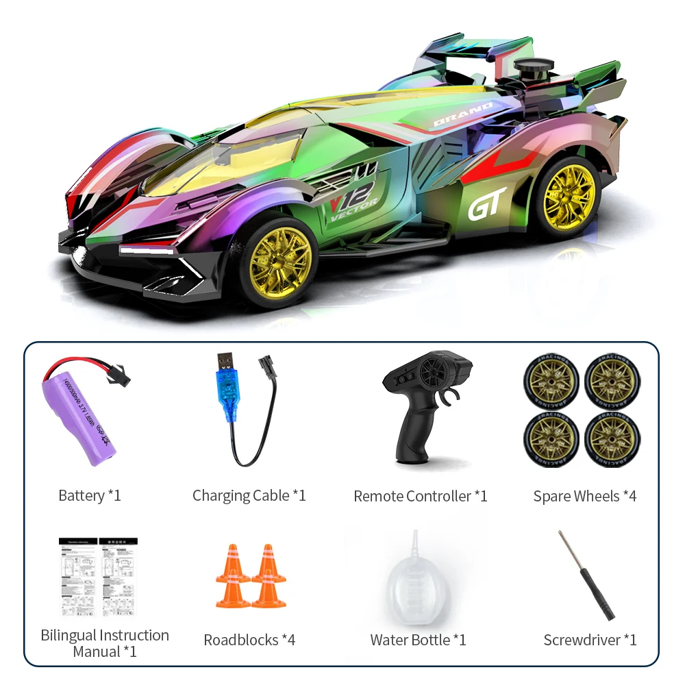 Rc Car 4Ch 2.4G High-Speed Remote Control Drift Racing Car Electric Sportscar Toy Vehicle Model Toys for Boys Kids Birthday Gift
Rc Car 4Ch 2.4G High-Speed Remote Control Drift Racing Car Electric Sportscar Toy Vehicle Model Toys for Boys Kids Birthday Gift