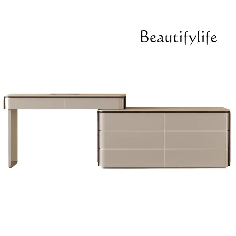 Dressing table chest of cabinets integrated bedroom Wasabi style simple bed end retractable makeup table solid wood high-end
Dressing table chest of cabinets integrated bedroom Wasabi style simple bed end retractable makeup table solid wood high-end