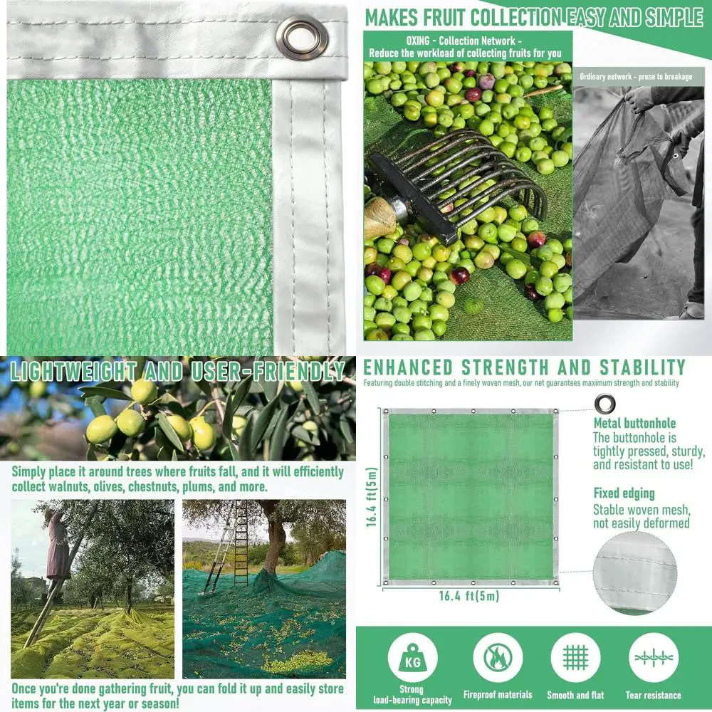 Зеленая сетка для сбора фруктов и орехов 16,4 фута x 16,4 фута - легкий сбор и многоразовое использование
Зеленая сетка для сбора фруктов и орехов 16,4 фута x 16,4 фута - легкий сбор и многоразовое использование