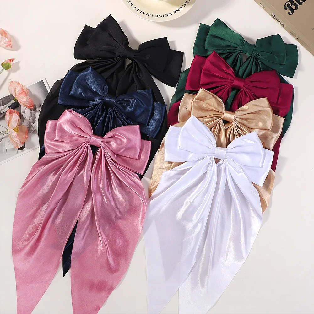 RAINBOW BOWS 13" Satin Rhinestone Long Tassel Bow Streamer Hair Clip for Women Girls Hairpin Barrette Headwear Hair Accessories
RAINBOW BOWS 13" Satin Rhinestone Long Tassel Bow Streamer Hair Clip for Women Girls Hairpin Barrette Headwear Hair Accessories
