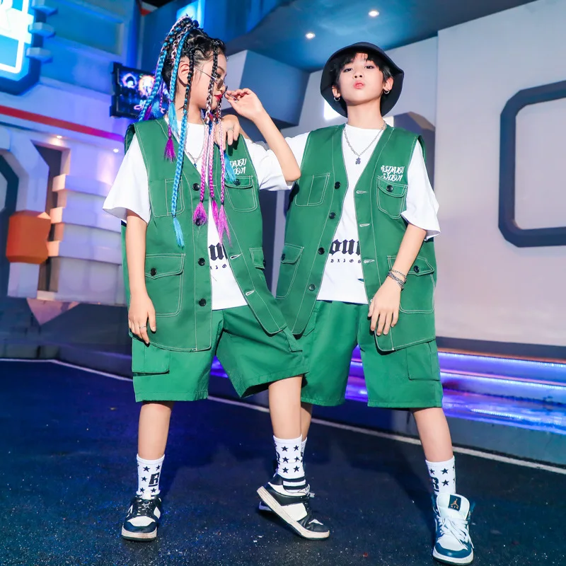Kids Summer Street Dance Outfit Fashion Catwalk Show Stage Costume 3 Colors Cheerleading Clothes Vest Shorts Dancewear DL10741
Kids Summer Street Dance Outfit Fashion Catwalk Show Stage Costume 3 Colors Cheerleading Clothes Vest Shorts Dancewear DL10741
