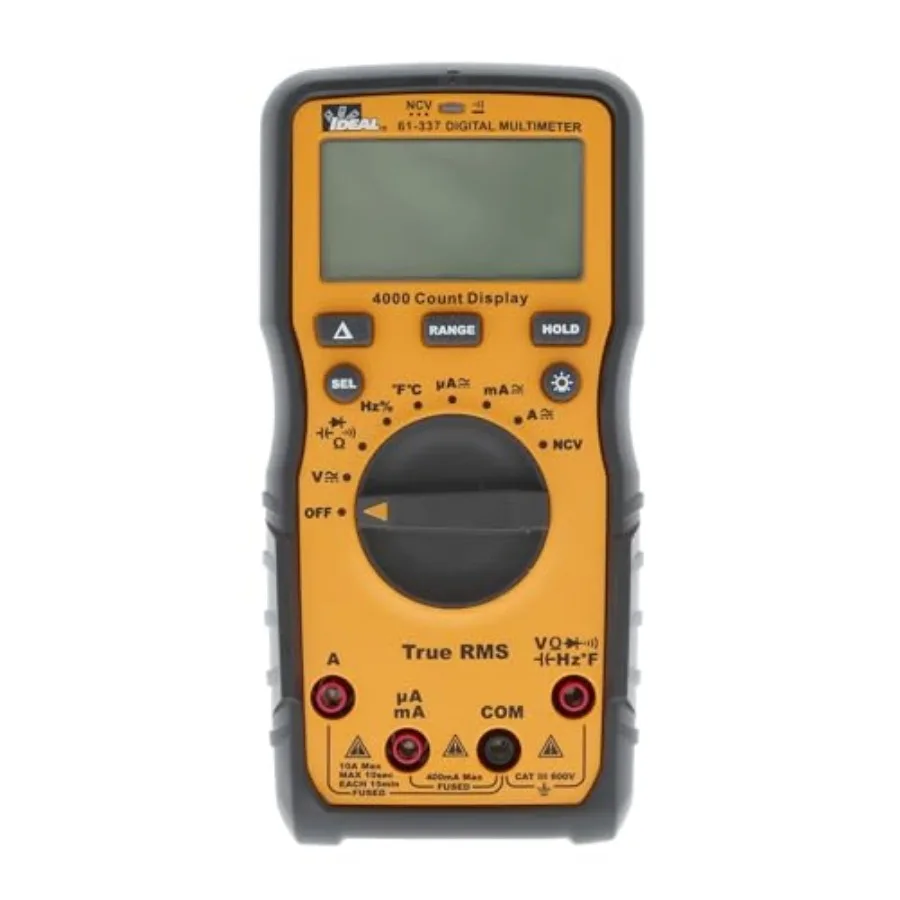 IDEAL Electrical 61-337 600V Auto Range Multimeter w/NCVT and Temp
IDEAL Electrical 61-337 600V Auto Range Multimeter w/NCVT and Temp