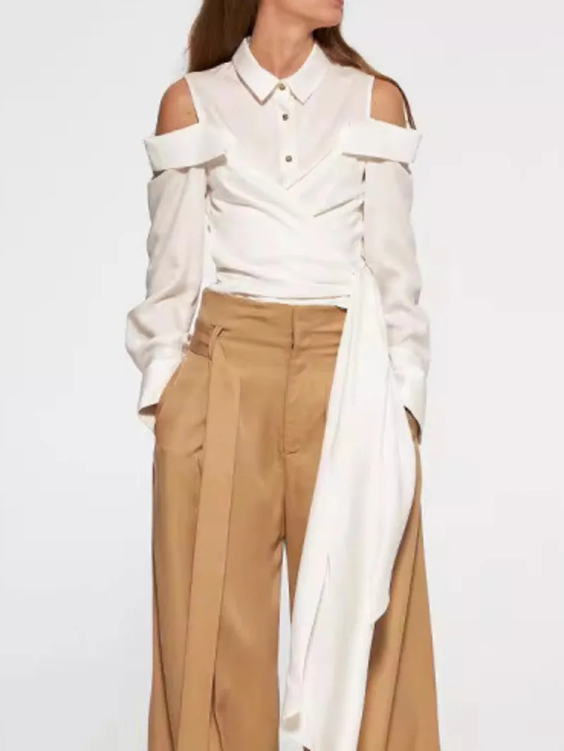 Off Shoulder Bandage Women Elegant Slim Blouse New Lapel Long Sleeve Shirt Fashion Spring Autumn 2026 D5WQ
Off Shoulder Bandage Women Elegant Slim Blouse New Lapel Long Sleeve Shirt Fashion Spring Autumn 2026 D5WQ