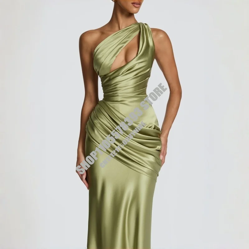 2026 Green Satin One Shoulder Mermaid Dress Cutout Ruched Formal Evening Gown Wedding Guest Bridesmaid Party Dress
2026 Green Satin One Shoulder Mermaid Dress Cutout Ruched Formal Evening Gown Wedding Guest Bridesmaid Party Dress