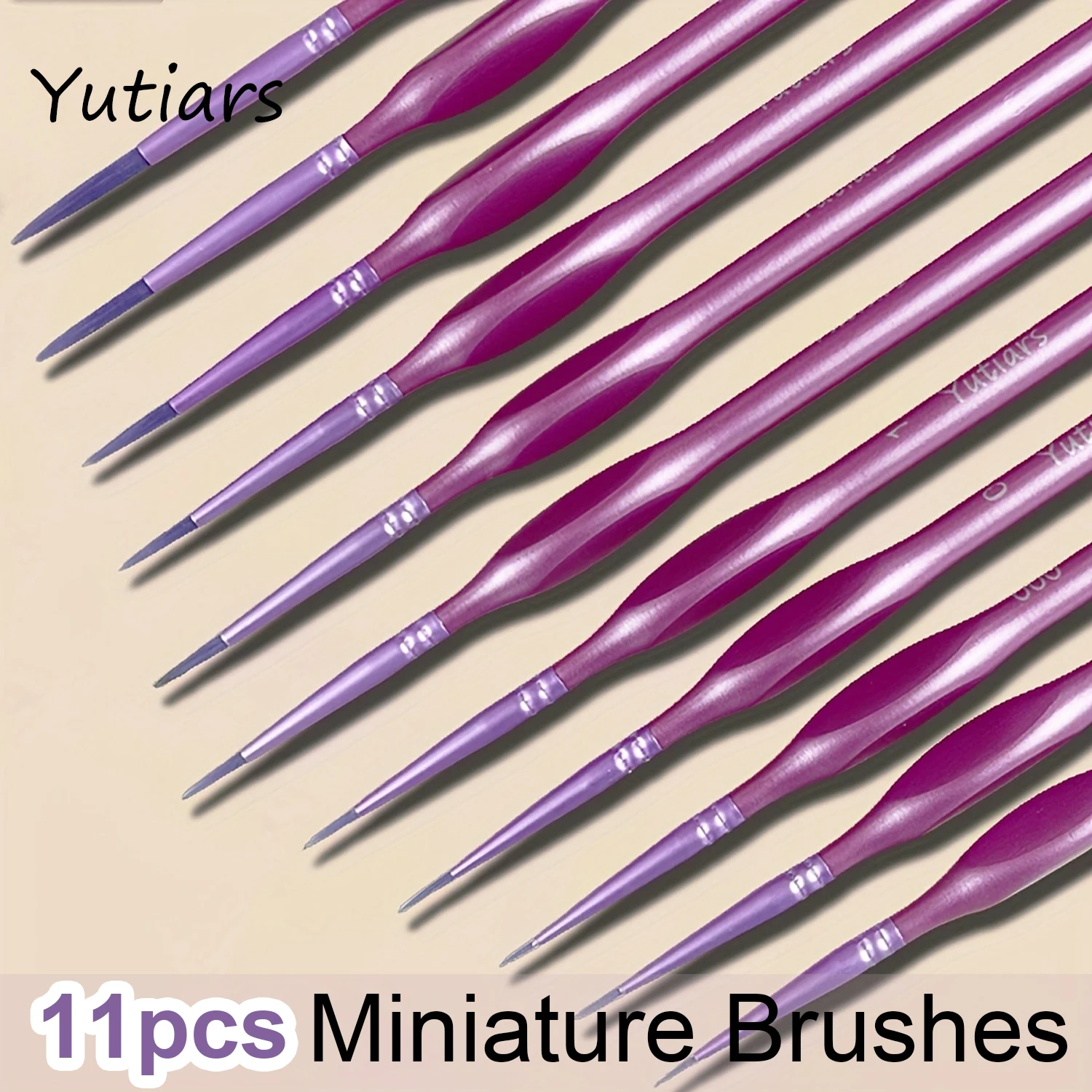 11pcs Miniature Synthetic Model Paintbrushes with Triangular Handles, Art Supplies with Ultra-Fine Detail for Acrylic
11pcs Miniature Synthetic Model Paintbrushes with Triangular Handles, Art Supplies with Ultra-Fine Detail for Acrylic