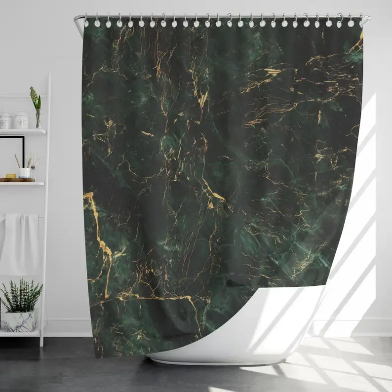 Green Marble Shower Curtain with 12 Hooks Waterproof, Modern Bathroom Decor, Housewarming Gift
Green Marble Shower Curtain with 12 Hooks Waterproof, Modern Bathroom Decor, Housewarming Gift