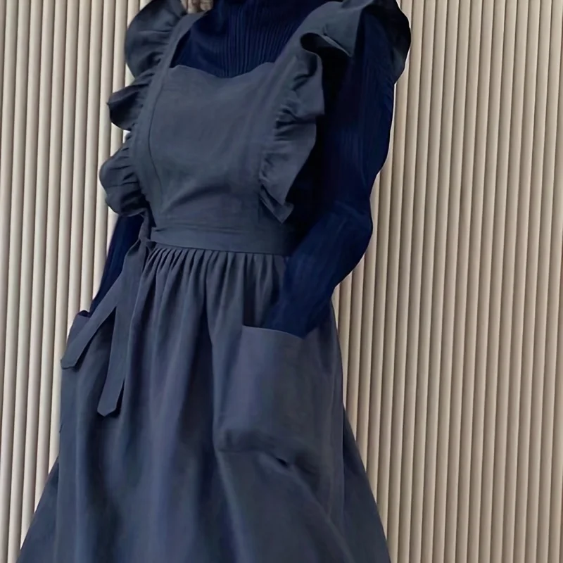 Фартук больших размеров во французском королевском стиле ретро, 100% хлопок, кухонная одежда с рюшами для выпечки, рабочая одежда, регулируемая для кофе/чая, бариста, унисекс 
Фартук больших размеров во французском королевском стиле ретро, 100% хлопок, кухонная одежда с рюшами для выпечки, рабочая одежда, регулируемая для кофе/чая, бариста, унисекс