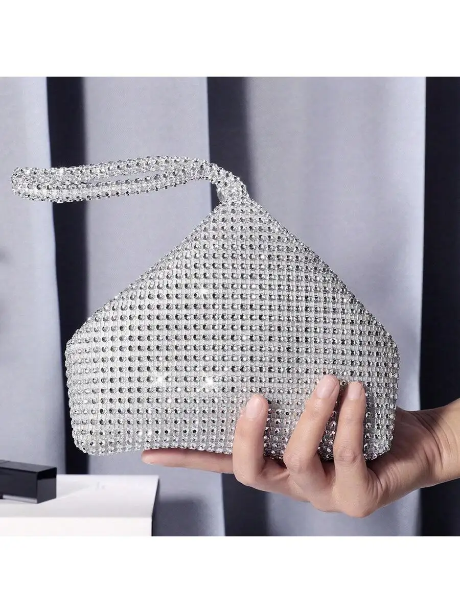 Rhinestone Clutch Bag Mini Bucket Style Evening Party Bag For Women
Rhinestone Clutch Bag Mini Bucket Style Evening Party Bag For Women