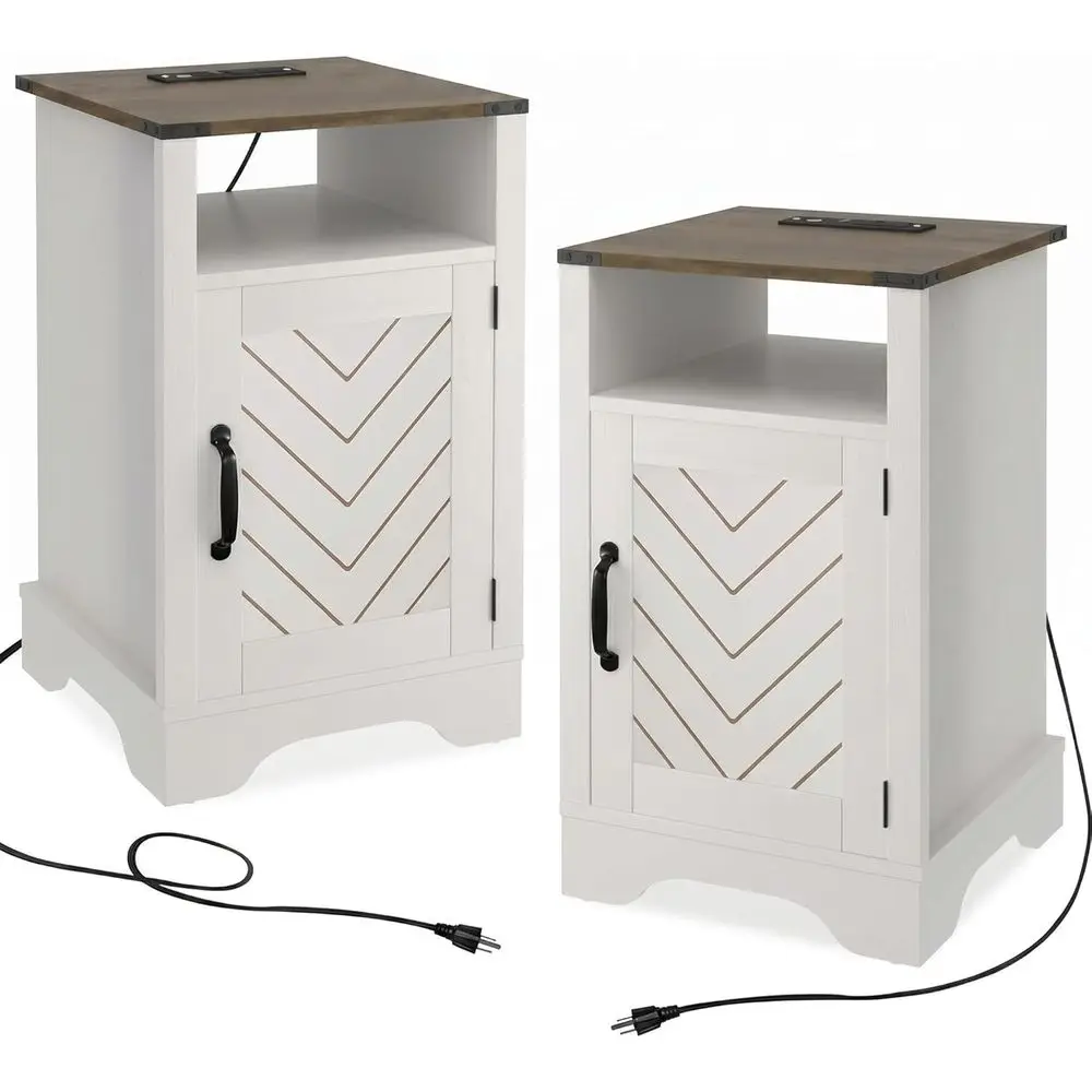 Dual-Tone Charging Nightstand, 16x16x25, for Bedroom or Living Room
Dual-Tone Charging Nightstand, 16x16x25, for Bedroom or Living Room